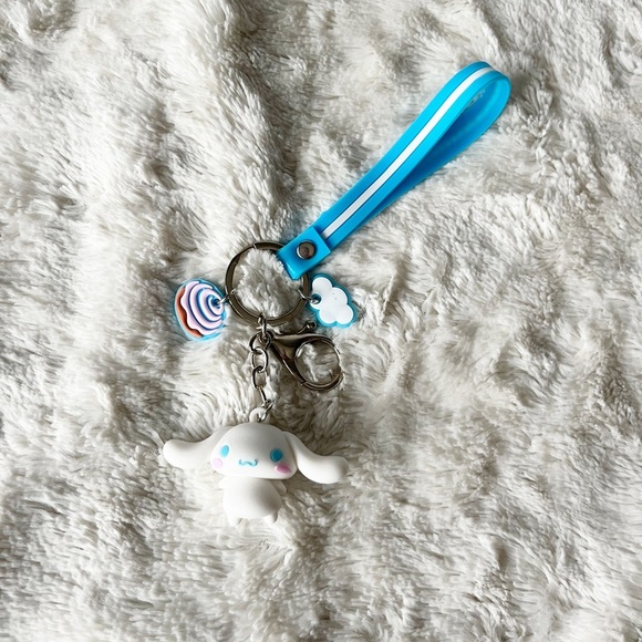 Sanrio Cinnamoroll White Keychain Bag Charm Wristlet - Picture 2 of 3